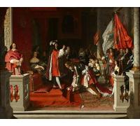 RZHRHJES Peinture Poster Peinture sur Toile d'Art Abstrait Tableau Le maréchal Berwick recevant du roi V par Jean Auguste Ingres Tableaux sur Toile Pour les Décorations pour la Maison 60x90cm