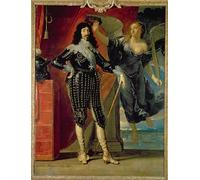 RZHRHJES Peinture Poster Peinture sur Toile d'Art Abstrait Tableau Louis Xiii Crowned by Philippe De Champaigne Tableaux sur Toile Pour les Décorations pour la Maison 60x90cm