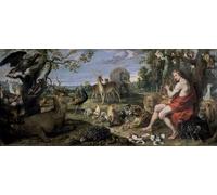 RZHRHJES Peinture Poster Peinture sur Toile d'Art Abstrait Tableau Orfeo Y Los Animales de Frans Snyders ou Snijders Tableaux sur Toile Pour les Décorations pour la Maison 60x90cm