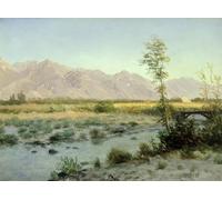 RZHRHJES Peinture Poster Peinture sur Toile d'Art Abstrait Tableau Paysage des Prairies par Albert Bierstadt Tableaux sur Toile Pour les Décorations pour la Maison 60x90cm