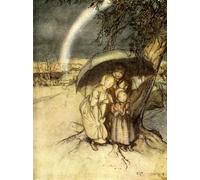 RZHRHJES Peinture Poster Peinture sur Toile d'Art Abstrait Tableau Pluie Pluie Aller en par Arthur Rackham Tableaux sur Toile Pour les Décorations pour la Maison 60x90cm