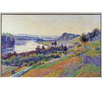 RZHRHJES Peinture Poster Peinture sur Toile d'Art Abstrait Tableau the Seine At Herblay by Maximilien Luce Tableaux sur Toile Pour les Décorations pour la Maison 60x90cm