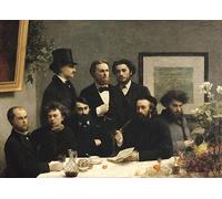 RZHRHJES Peinture Poster Peinture sur Toile d'Art Abstrait Tableau un coin de table par Ignace Henri Jean Fantin Latour Tableaux sur Toile Pour les Décorations pour la Maison 60x90cm