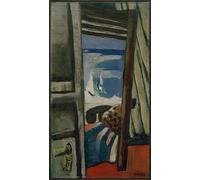 RZHRHJES Peinture Poster Peinture sur Toile d'Art Abstrait Tableau View of the Sea Red Grayde Max Beckmann Tableaux sur Toile Pour les Décorations pour la Maison 60x90cm