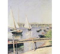 RZHRHJES Peinture Poster Peinture sur Toile d'Art Abstrait Tableau Voiliers à Argenteuil par Gustave Caillebotte Tableaux sur Toile Pour les Décorations pour la Maison 60x90cm