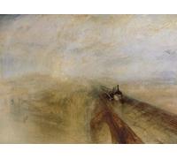 RZHRHJES Peinture sur Toile d'Art Abstrait Tableau Faites pleuvoir de la vapeur et accélérez le Great Western Railway par Mallord William Turner Pour les Décorations pour la Maison 60x90cm