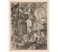 RZHRHJES Peinture sur Toile d'Art Abstrait Tableau les prisons un bâtiment voûté avec une colonne centrale avec fenêtre barrée par Battista Piranesi Pour les Décorations pour la Maison 60x90cm