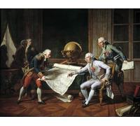 RZHRHJES Peinture sur Toile d'Art Abstrait Tableau Louis Xvi Roi de France donnant des instructions à Jean François Galaup par Nicolas André Monsiau Pour les Décorations pour la Maison 60x90cm