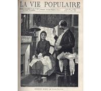 RZHRHJES Peinture sur Toile d'Art un vieil homme surprend une scène galante : un homme agenouillé devant une femme élégante attache un bracelet Pour les Décorations pour la Maison 60x90cm