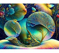 RZHRHJES Peinture sur toile sans cadre Motif rêves 58 x 90 cm