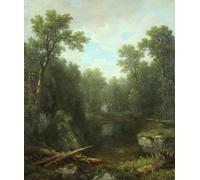 RZHRHJES Vintage Impressions sur Toile Abstrait Tableau Peinture sur Toile Portrait Chapel Pond Brook Keene Flats Adirondacks New York par Asher Brown Durand Pour la Décoration Murale 60x90cm