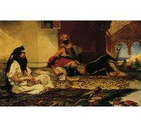 RZHRHJES Vintage Impressions sur Toile Abstrait Tableau Peinture sur Toile Portrait dans le Harem de Benjamin Jean Impression Tableaux Pour la Décoration Murale 60x90cm