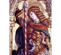 RZHRHJES Vintage Impressions sur Toile Abstrait Tableau Peinture sur Toile Portrait Détail de St Michel du San o par Carlo Crivelli Impression Tableaux Pour la Décoration Murale 60x90cm