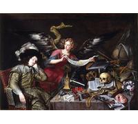 RZHRHJES Vintage Impressions sur Toile Abstrait Tableau Peinture sur Toile Portrait El Sueño Del Caballero d'Antonio De Pereda Impression Tableaux Pour la Décoration Murale 60x90cm