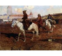 RZHRHJES Vintage Impressions sur Toile Abstrait Tableau Peinture sur Toile Portrait en Orient par Roubaud Impression Tableaux Pour la Décoration Murale 60x90cm