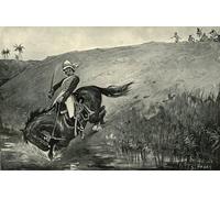 RZHRHJES Vintage Impressions sur Toile Abstrait Tableau Peinture sur Toile Portrait Évasion étroite du lie ant Roberts pendant qu'il est poursuivi par Sidney Paget Pour la Décoration Murale 60x90cm