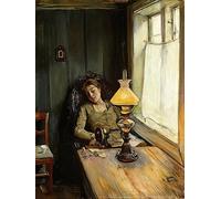 RZHRHJES Vintage Impressions sur Toile Abstrait Tableau Peinture sur Toile Portrait Fatigué de Christian Krohg Impression Tableaux Pour la Décoration Murale 60x90cm