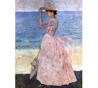 RZHRHJES Vintage Impressions sur Toile Abstrait Tableau Peinture sur Toile Portrait Femme au parapluie d'Aristide Maillol Impression Tableaux Pour la Décoration Murale 60x90cm
