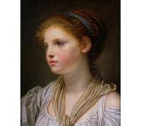 RZHRHJES Vintage Impressions sur Toile Abstrait Tableau Peinture sur Toile Portrait Irl avec Aribbon de Jean Baptiste Greuze Impression Tableaux Pour la Décoration Murale 60x90cm