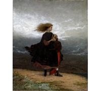 RZHRHJES Vintage Impressions sur Toile Abstrait Tableau Peinture sur Toile Portrait La fille que j'ai laissée derrière moi par Eastman Johnson Impression Tableaux Pour la Décoration Murale 60x90cm