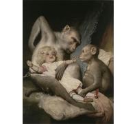 RZHRHJES Vintage Impressions sur Toile Abstrait Tableau Peinture sur Toile Portrait la poupée des singes de Gabriel Cornelius Ritter Von Max Impression Tableaux Pour la Décoration Murale 60x90cm