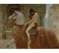 RZHRHJES Vintage Impressions sur Toile Abstrait Tableau Peinture sur Toile Portrait Lady Godiva par John Collier Impression Tableaux Pour la Décoration Murale 60x90cm