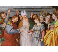 RZHRHJES Vintage Impressions sur Toile Abstrait Tableau Peinture sur Toile Portrait le mariage de la vierge par un artiste célèbre Impression Tableaux Pour la Décoration Murale 60x90cm