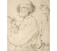 RZHRHJES Vintage Impressions sur Toile Abstrait Tableau Peinture sur Toile Portrait le peintre et l'acheteur de Pieter Bruegel l'Ancien Impression Tableaux Pour la Décoration Murale 60x90cm