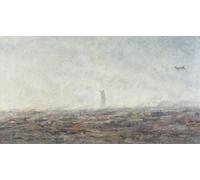 RZHRHJES Vintage Impressions sur Toile Abstrait Tableau Peinture sur Toile Portrait le Rêve Paris Brûlant' de Jean Baptiste Camille Corot Impression Tableaux Pour la Décoration Murale 60x90cm