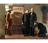 RZHRHJES Vintage Impressions sur Toile Abstrait Tableau Peinture sur Toile Portrait Les Derniers Moments de Maximilien de Jean Paul Laurens Impression Tableaux Pour la Décoration Murale 60x90cm