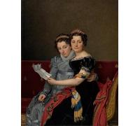 RZHRHJES Vintage Impressions sur Toile Abstrait Tableau Peinture sur Toile Portrait les soeurs Zenaide et Charlotte Bonaparte de Jacques Louis David Pour la Décoration Murale 60x90cm