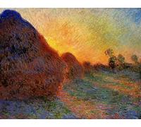 RZHRHJES Vintage Impressions sur Toile Abstrait Tableau Peinture sur Toile Portrait Meulesn de Claude Monet Impression Tableaux Pour la Décoration Murale 60x90cm