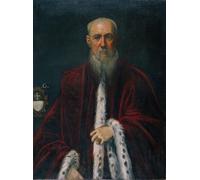 RZHRHJES Vintage Impressions sur Toile Abstrait Tableau Peinture sur Toile Portrait Portrait du procureur Alessandro Gritti par Le Tintoret Impression Tableaux Pour la Décoration Murale 60x90cm