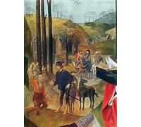RZHRHJES Vintage Impressions sur Toile Abstrait Tableau Peinture sur Toile Portrait Retable de Portinari Détail à droite de l'arrivée du Magioil de Van Der Goes Pour la Décoration Murale 60x90cm