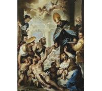 RZHRHJES Vintage Impressions sur Toile Abstrait Tableau Peinture sur Toile Portrait Saint de Villanova faisant l'aumônepauvres par un artiste célèbre Pour la Décoration Murale 60x90cm