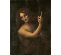 RZHRHJES Vintage Impressions sur Toile Abstrait Tableau Peinture sur Toile Portrait Saint Jean Baptiste de Léonard de Vinci Impression Tableaux Pour la Décoration Murale 60x90cm