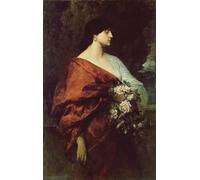 RZHRHJES Vintage Impressions sur Toile Abstrait Tableau Peinture sur Toile Portrait Unbekanntes Bild de Ferdinand Keller Impression Tableaux Pour la Décoration Murale 60x90cm