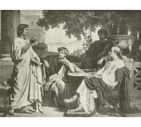 RZHRHJES Vintage Impressions sur Toile Abstrait Tableau Peinture sur Toile Portrait Virgile Horace et Varius La de Mécène par Charles Francis Jalabert Pour la Décoration Murale 60x90cm