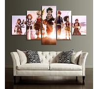 RZHSS Impressions sur Toile,5 Pièces Anime My Hero Academia Peinture Imprimée sur Toile Art Mural Modulaire Photos Moderne Décorations pour La Maison Affiche Œuvre d'art (sans Cadre) Taille M