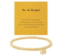 RZKING Bracelets dorés pour femme, bracelets à breloques mauvais œil, papillon, libellule, éléphant, bracelets d'amitié, anniversaire, retraite, cadeaux inspirants pour femme, One Size, Laiton, Pas de