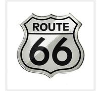 RZL 3D Motorcycle Sticker Decal La Route Historique 66 Autocollants de Voiture Autocollants Cas Big Dog VOD Indian Autocollants de Style de Voiture (Couleur : Silver)