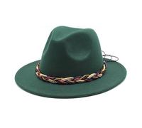 RZL Chapeau melon Chapeau haut de forme simple en laine for femmes, loisirs d'automne et d'hiver, chapeau de jazz polyvalent for hommes, chapeau en feutre de corde tissée ( Couleur : Dark Green , Tail