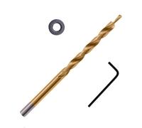 RZLZGBMKM Foret étagé hélicoïdal hexagonal HSS incliné, adapté au gabarit de perçage poche for Kreg 9/9,5 mm for butée for le travail du bois foret(Gold)