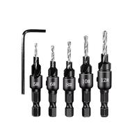 RZLZGBMKM Jeu de forets for fraiser for outils for bois, for le travail du, trous pilotes, tige hexagonale, taille vis #5#6#8#10#12 foret(Titanium Plating5-12)