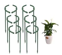 RZMZBY 12 Anneau de Support de Plantes,Tuteurs pour Plantes,Piquets Verts Demi-Ronds Support Plantes Plante pour Pivoine, Hortensia, Rose, Fleur de Tomate ou Légume