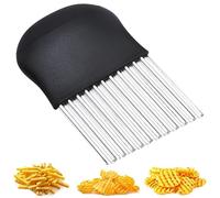 RZMZBY Coupe Patate Vague,Couteau de Tranches de Pomme de Terre,Couteau de Tranches de Pomme de Terre en Acier Inoxydable,pour Légume, Fruits et Gaufre