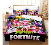 RZPFQB Fortnite Housse de Couette 1 Personne 160 x 200 cm Jeu de rôle Parure de Lit en Microfibre pour Enfant GarçOn Fille Ado Jeu Ensemble de lit en Microfibre