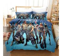 RZPFQB Gamer Housse de Couette Fortnite 1 Personne 140 x 200 cm Gaming Parure de Lit en Microfibre pour Enfant GarçOn Fille Ado Jeu de Tir Ensemble de lit