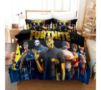 RZPFQB Gamer Housse de Couette Fortnite 1 Personne 140 x 200 cm Gaming Parure de Lit en Microfibre pour Enfant GarçOn Fille Ado Jeu de Tir Ensemble de lit