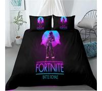RZPFQB Jeu de rôle Housse de Couette 1 Personne 140 x 200 cm Fortnite Parure de Lit en Microfibre pour Enfant GarçOn Fille Ado Jeu Ensemble de lit